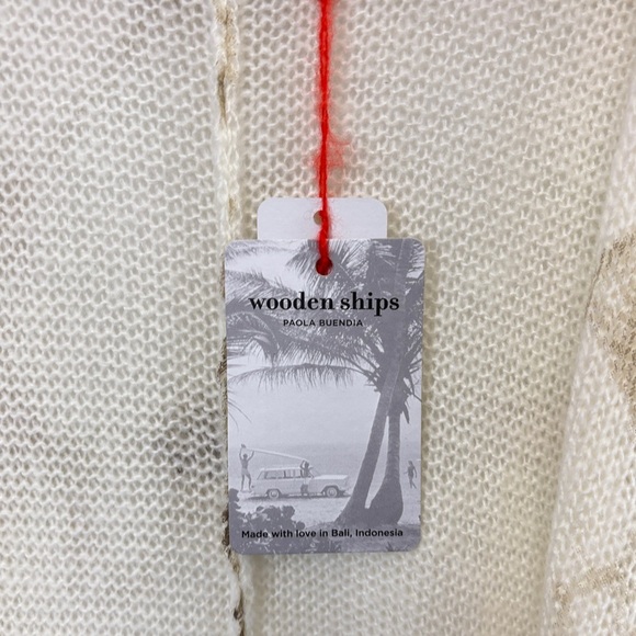 Wooden Ships Cream Cardigan Lightweight Knit - Picture 3 of 5